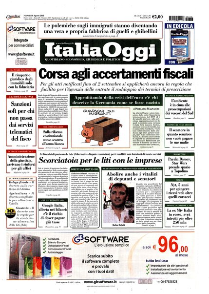 Italia oggi : quotidiano di economia finanza e politica